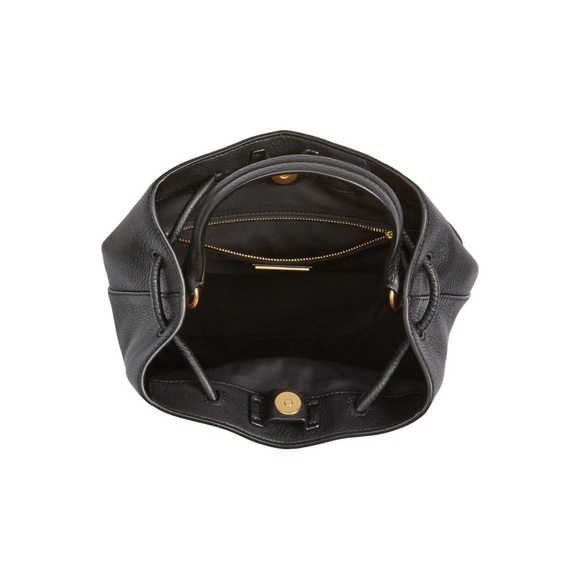 Tory Burch Georgia Leather Backpack Bucket Bag Black Purse - Picture 4 of 9